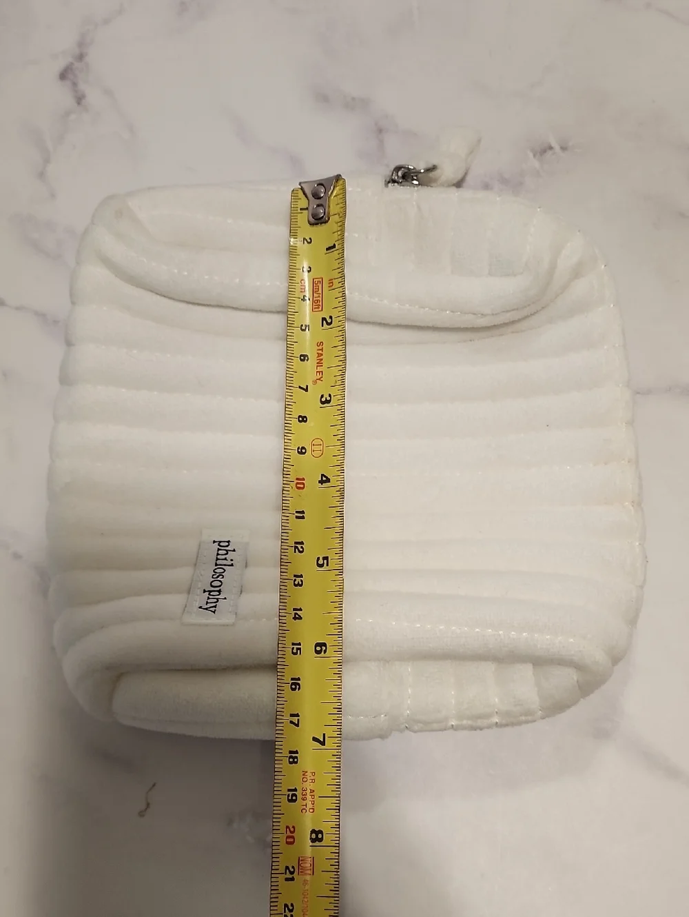 Philosophy Quilted  Cosmetic White Bag
